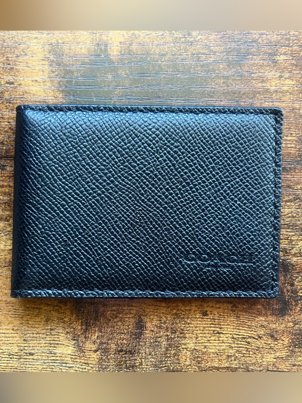 NWOT- Coach Black Textured Leather Card Holder